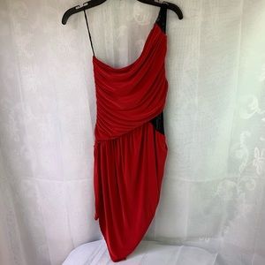 Lette womens small one shoulder red fancy dress